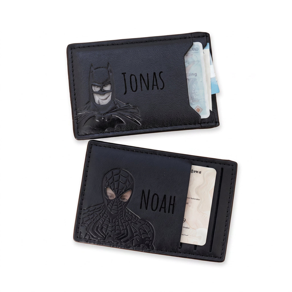 Cardholder Batman oder Spiderman personalisiert - wunderwunsch