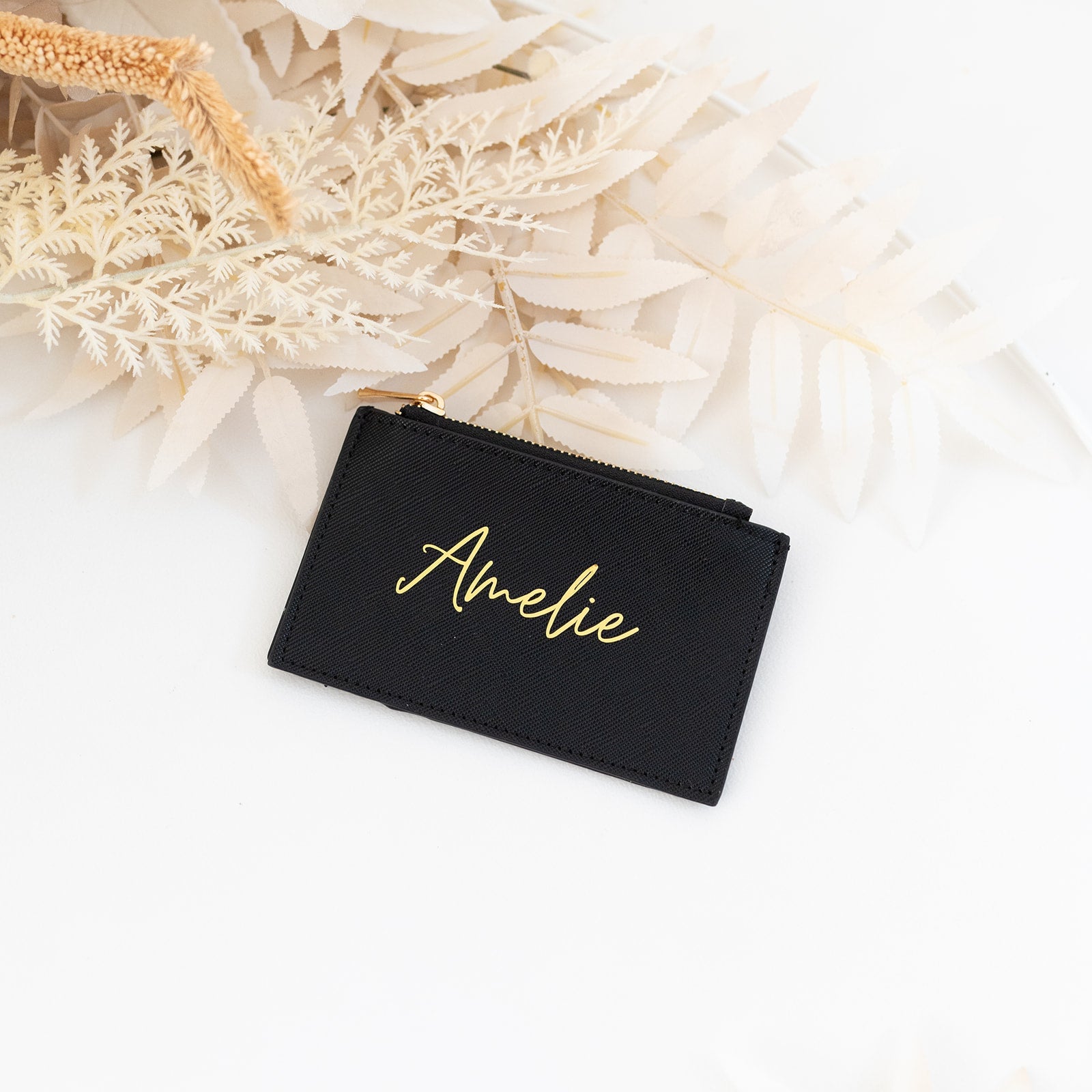 Cardholder - Schwarz, Rosa, Grau - wunderwunsch