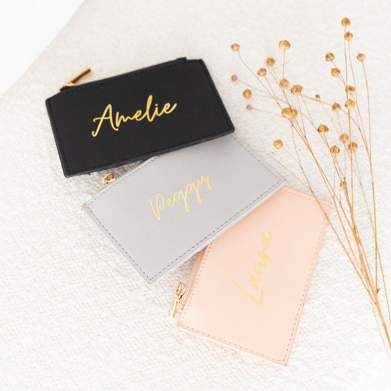 Cardholder - Schwarz, Rosa, Grau - wunderwunsch