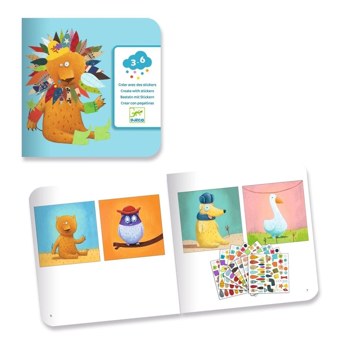 DJECO Stickerbild - Tiere - wunderwunsch