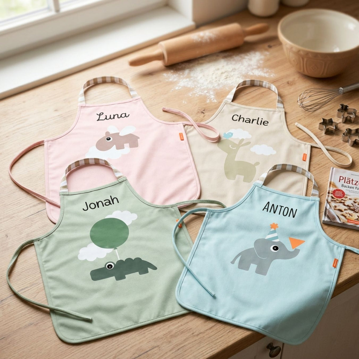 DONEBYDEER wasserdichte Kinderschürze personalisiert - wunderwunsch