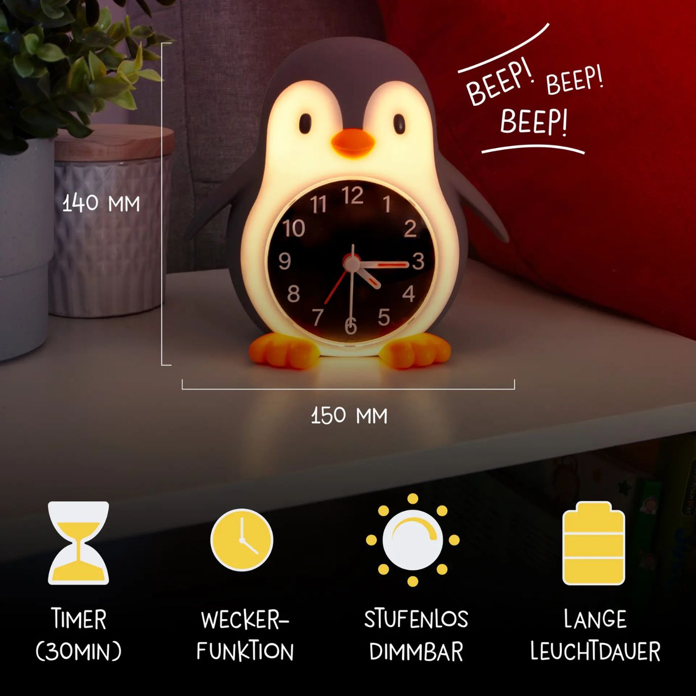 EGGY&FRIENDS Pinguin Wecker personalisierbar - wunderwunsch