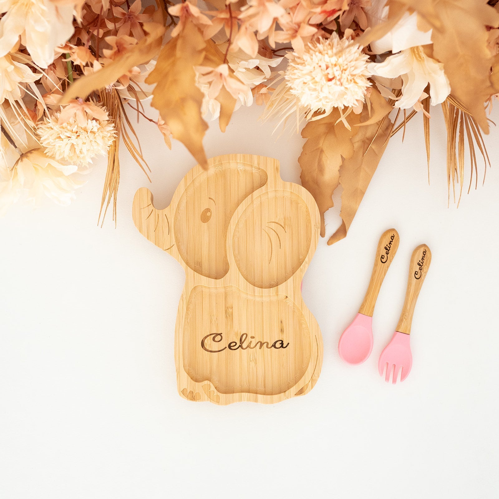 Elefant Bambusteller mit Saugnapf - wunderwunsch