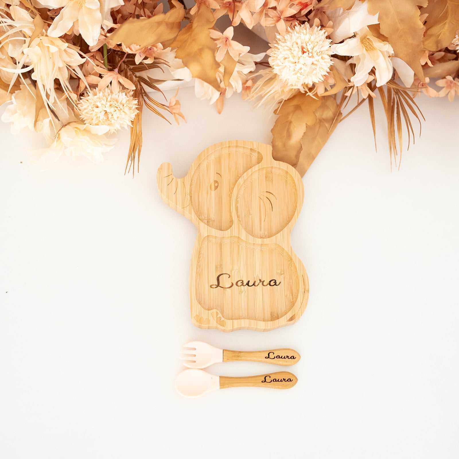 Elefant Bambusteller mit Saugnapf - wunderwunsch