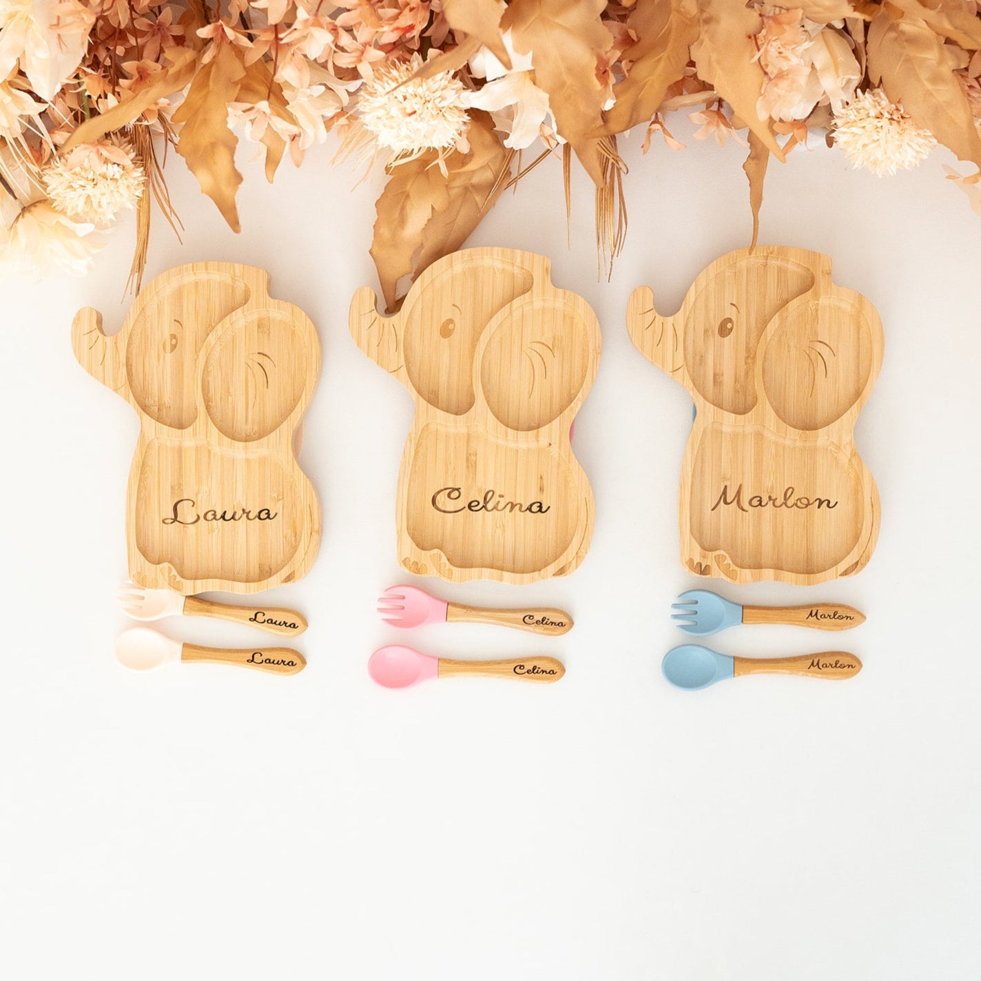 Elefant Bambusteller mit Saugnapf - wunderwunsch