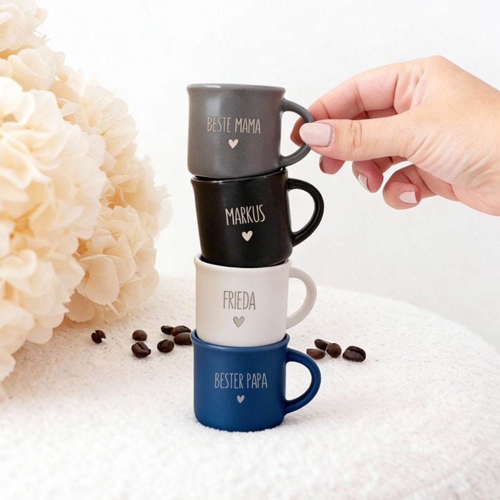 Espresso Tasse Keramik - Name und Herz - wunderwunsch