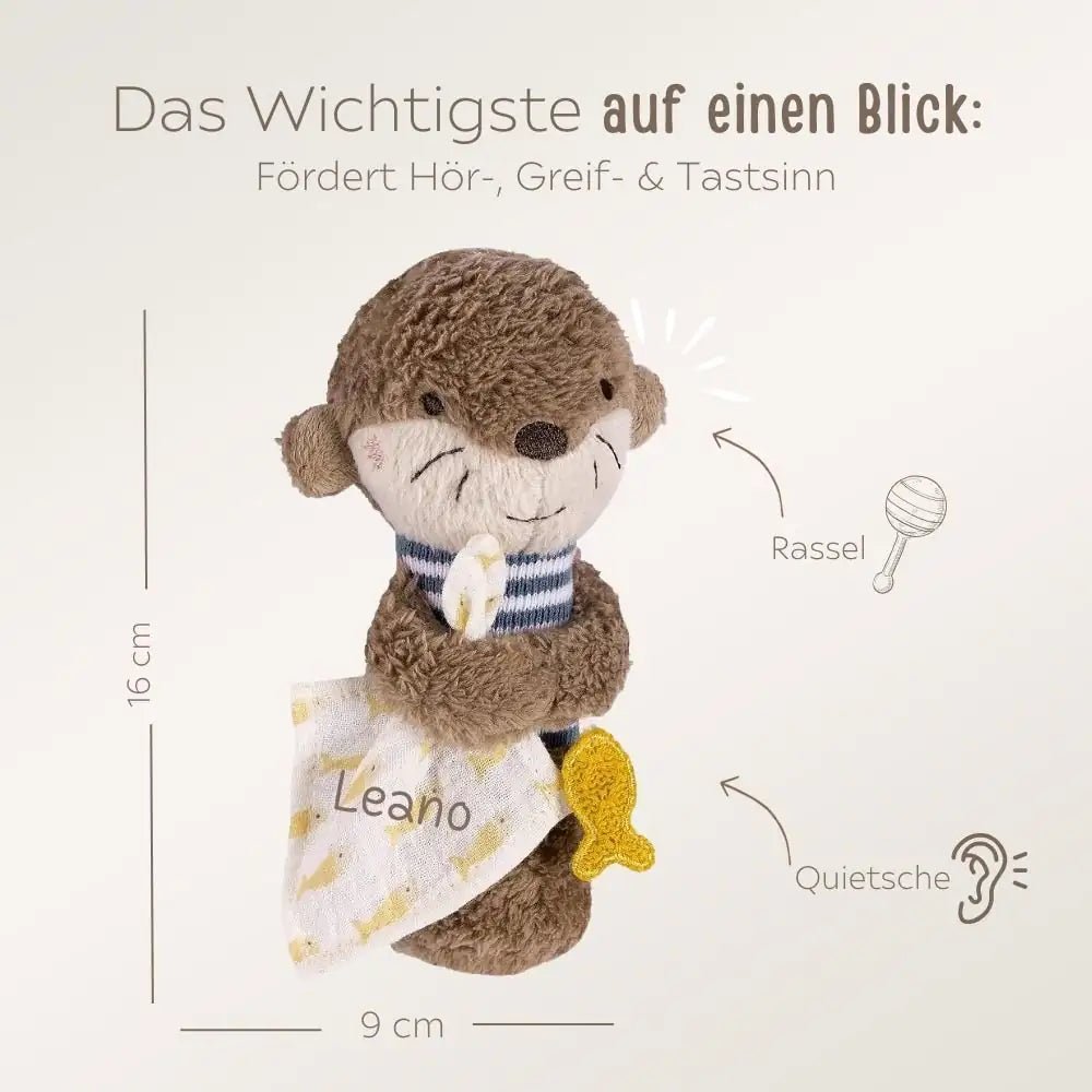 FEHN Stabgreifling Otter personalisierbar - wunderwunsch