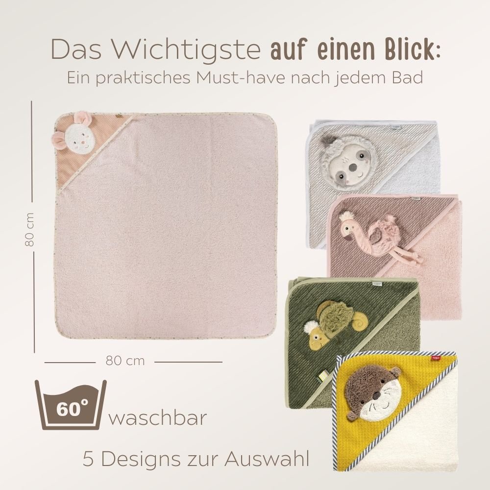 FEHN Tier Baby Kapuzenhandtuch Frottee - wunderwunsch