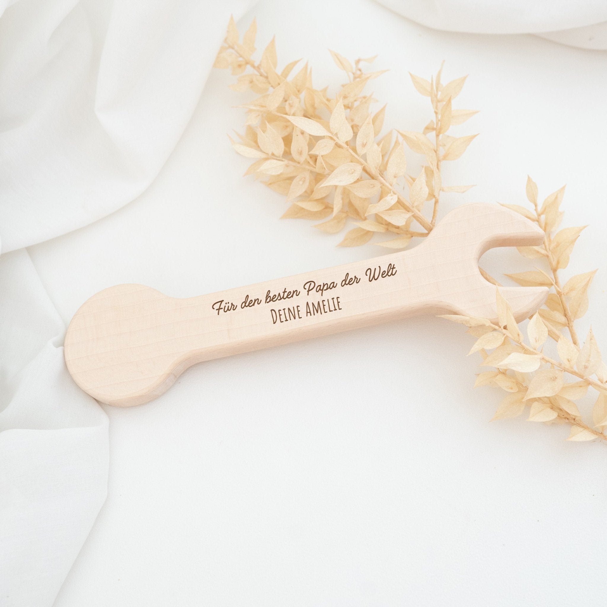 Flaschenöffner Schraubenschlüssel Holz - Bester Papa/Opa - wunderwunsch