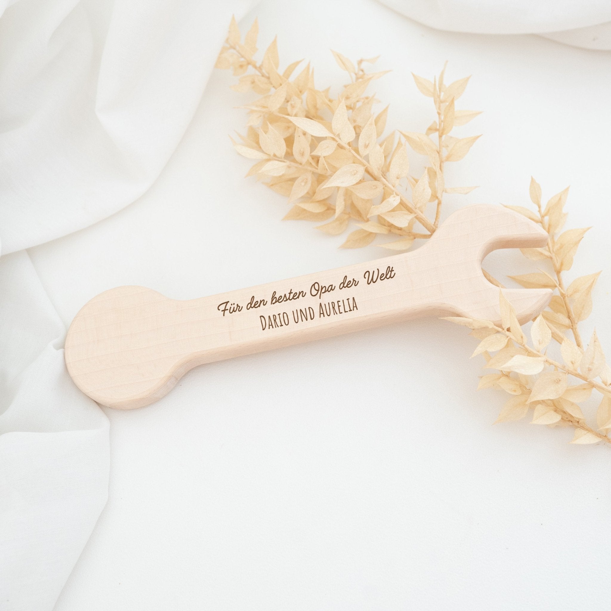 Flaschenöffner Schraubenschlüssel Holz - Bester Papa/Opa - wunderwunsch