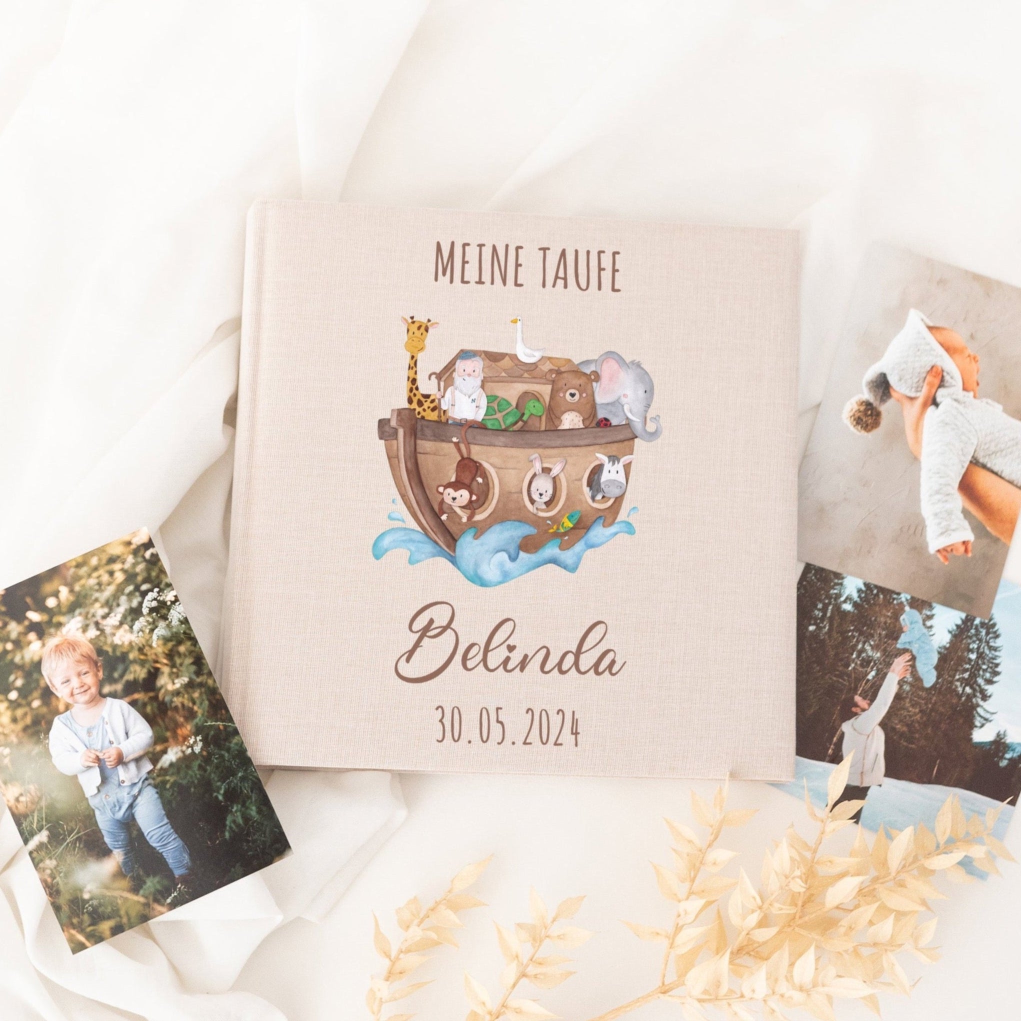 Fotoalbum mit Leineneinband - Meine Taufe - wunderwunsch