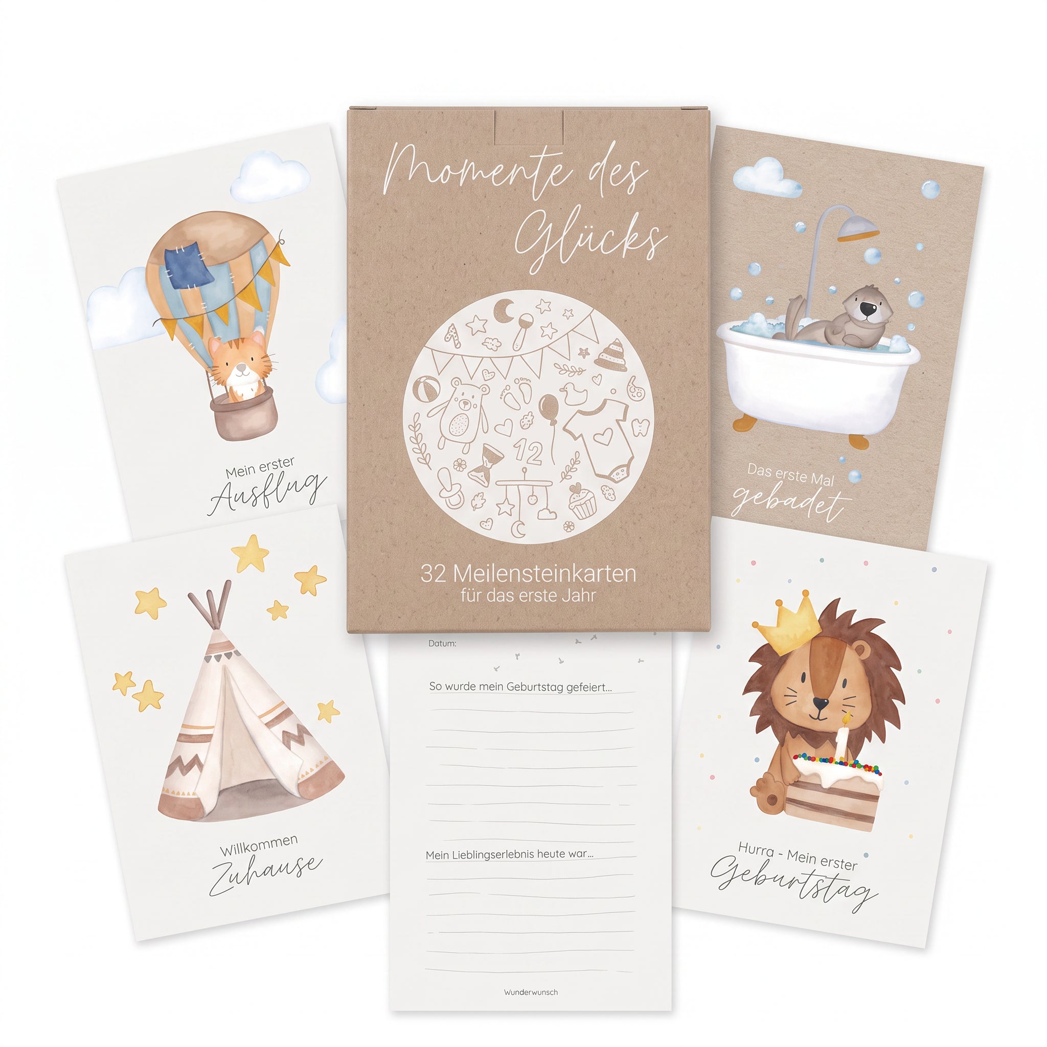 Meilensteinkarten Baby 32-teiliges Set