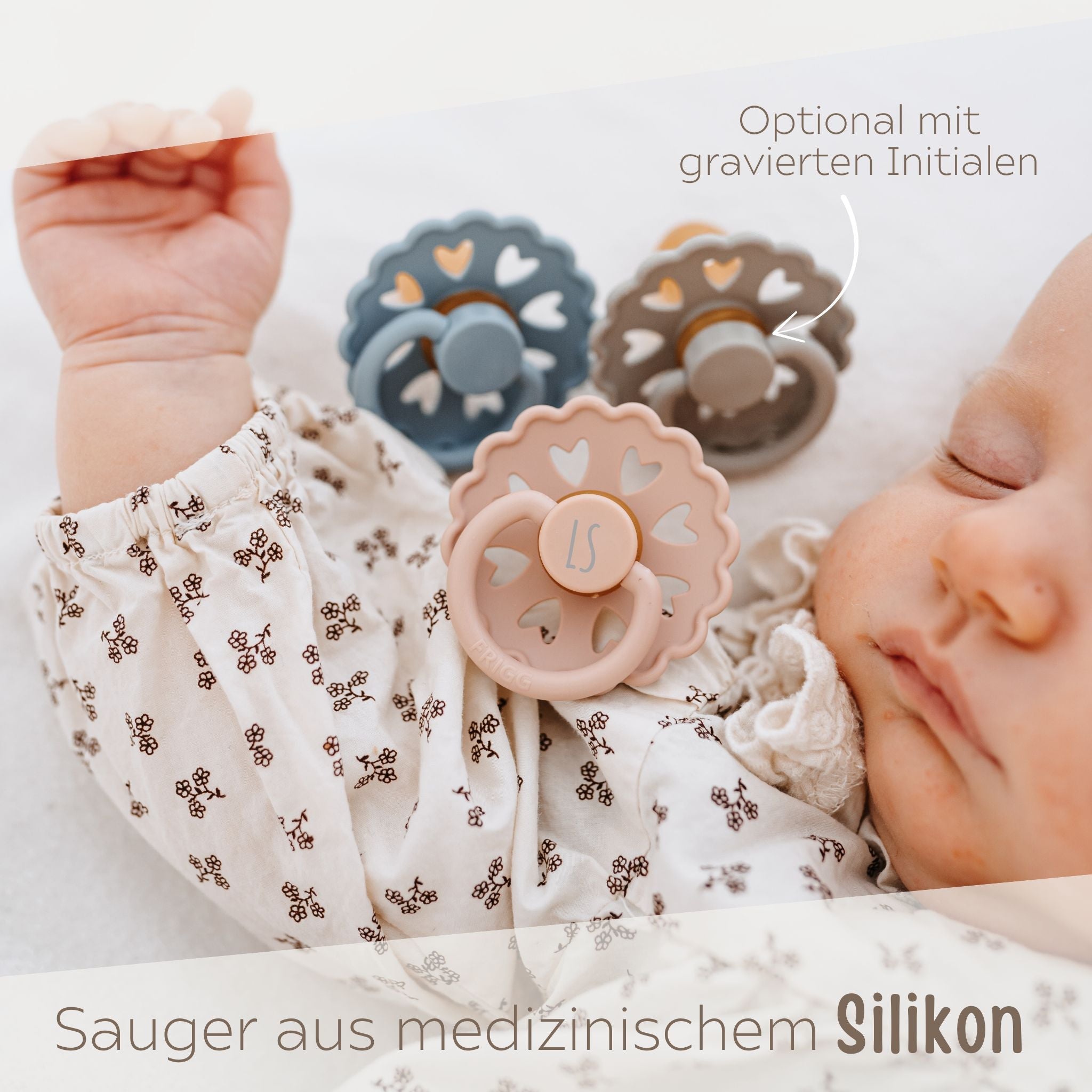 FRIGG Schnuller "Herzen" personalisierbar - wunderwunsch