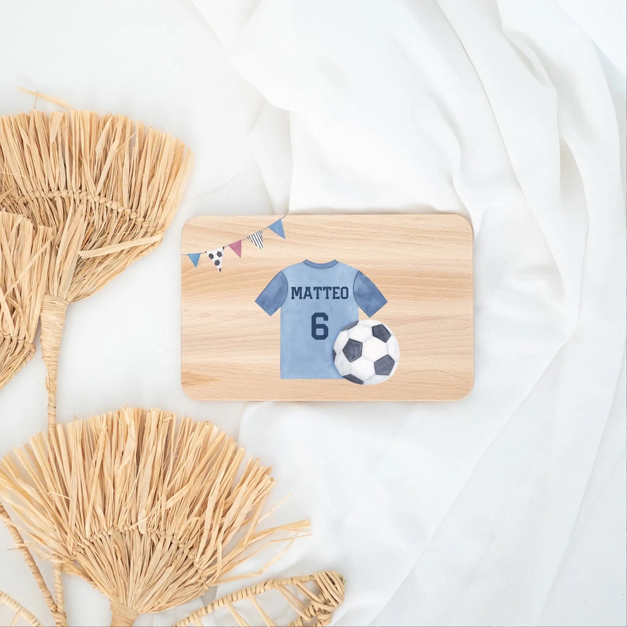 Frühstücksbrettchen personalisiert - Fußball Trikot Aquarell - wunderwunsch