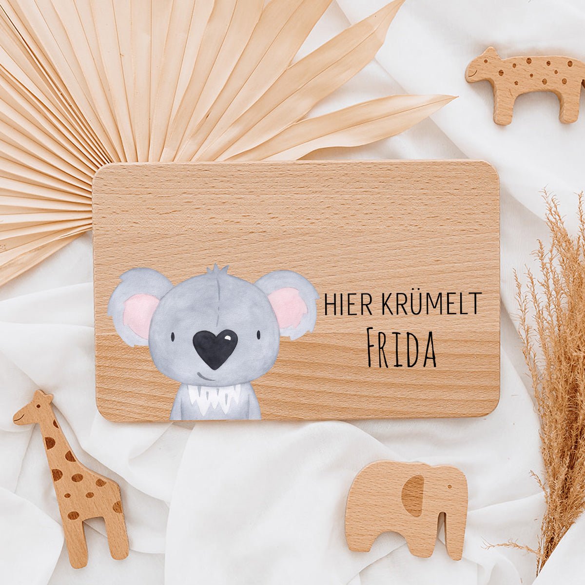 Frühstücksbrettchen personalisiert - Tier Aquarell - wunderwunsch
