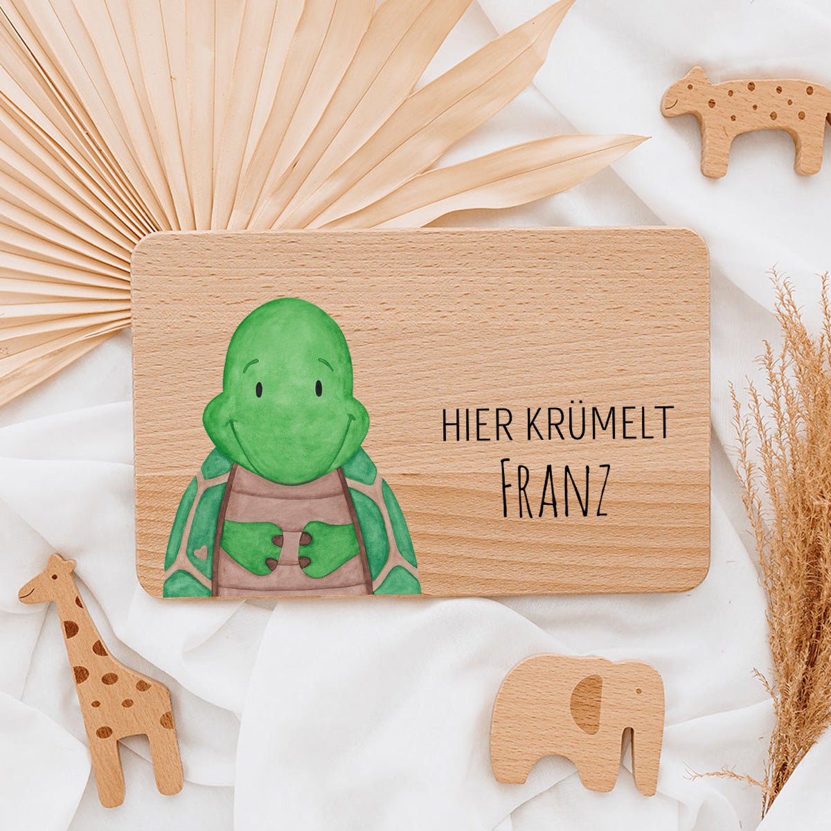 Frühstücksbrettchen personalisiert - Tier Aquarell - wunderwunsch