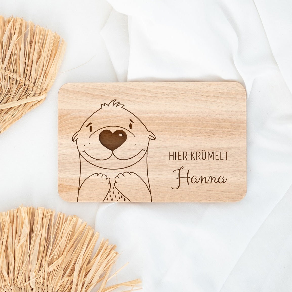 Frühstücksbrettchen personalisiert - Tier Gravur - wunderwunsch