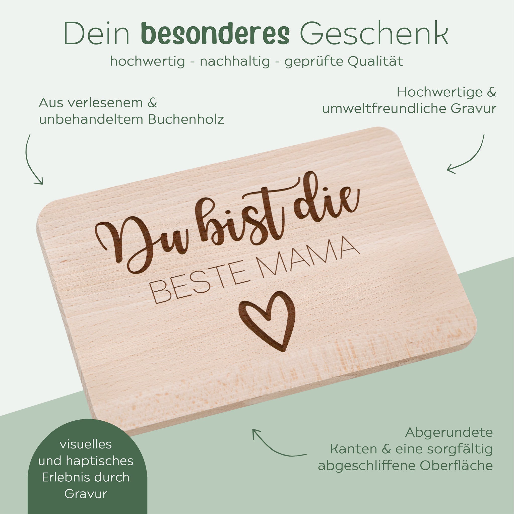Frühstücksbrett "Beste Mama" - wunderwunsch