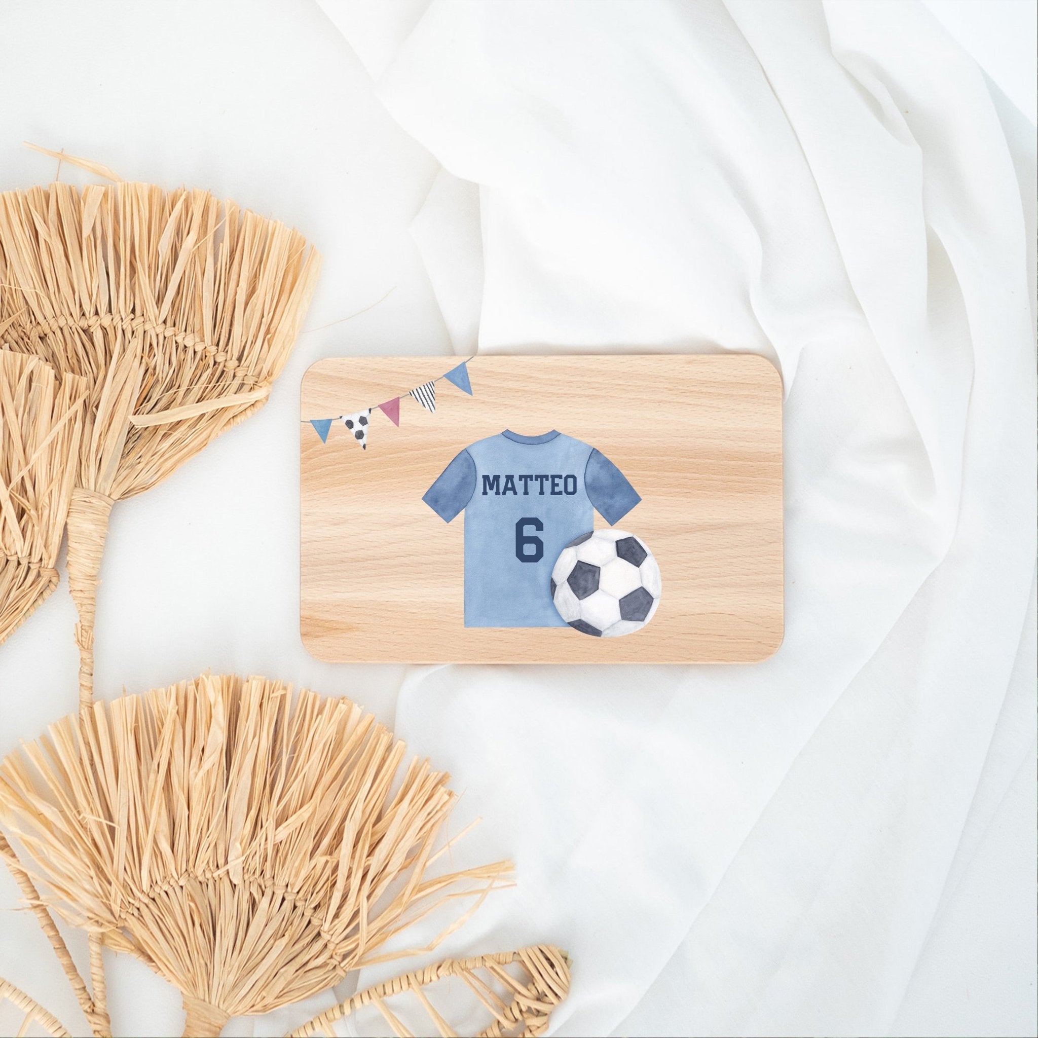Frühstücksbrettchen personalisiert - Fußball Trikot Aquarell - wunderwunsch