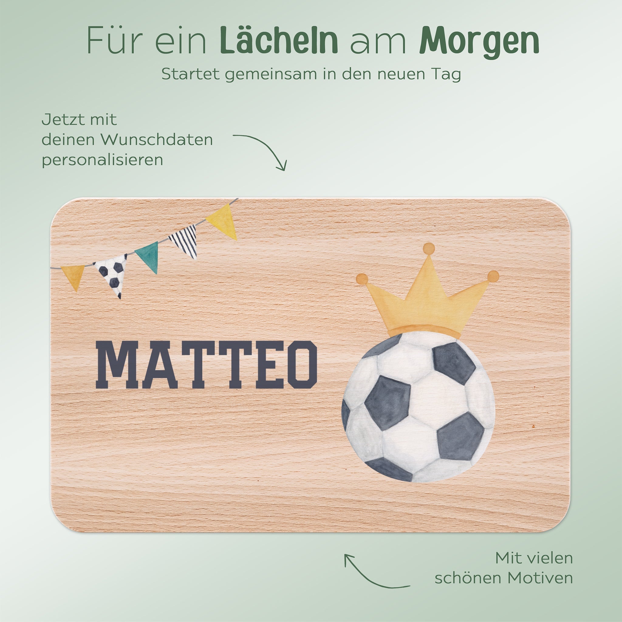 Frühstücksbrettchen personalisiert - Fußball Trikot Aquarell - wunderwunsch