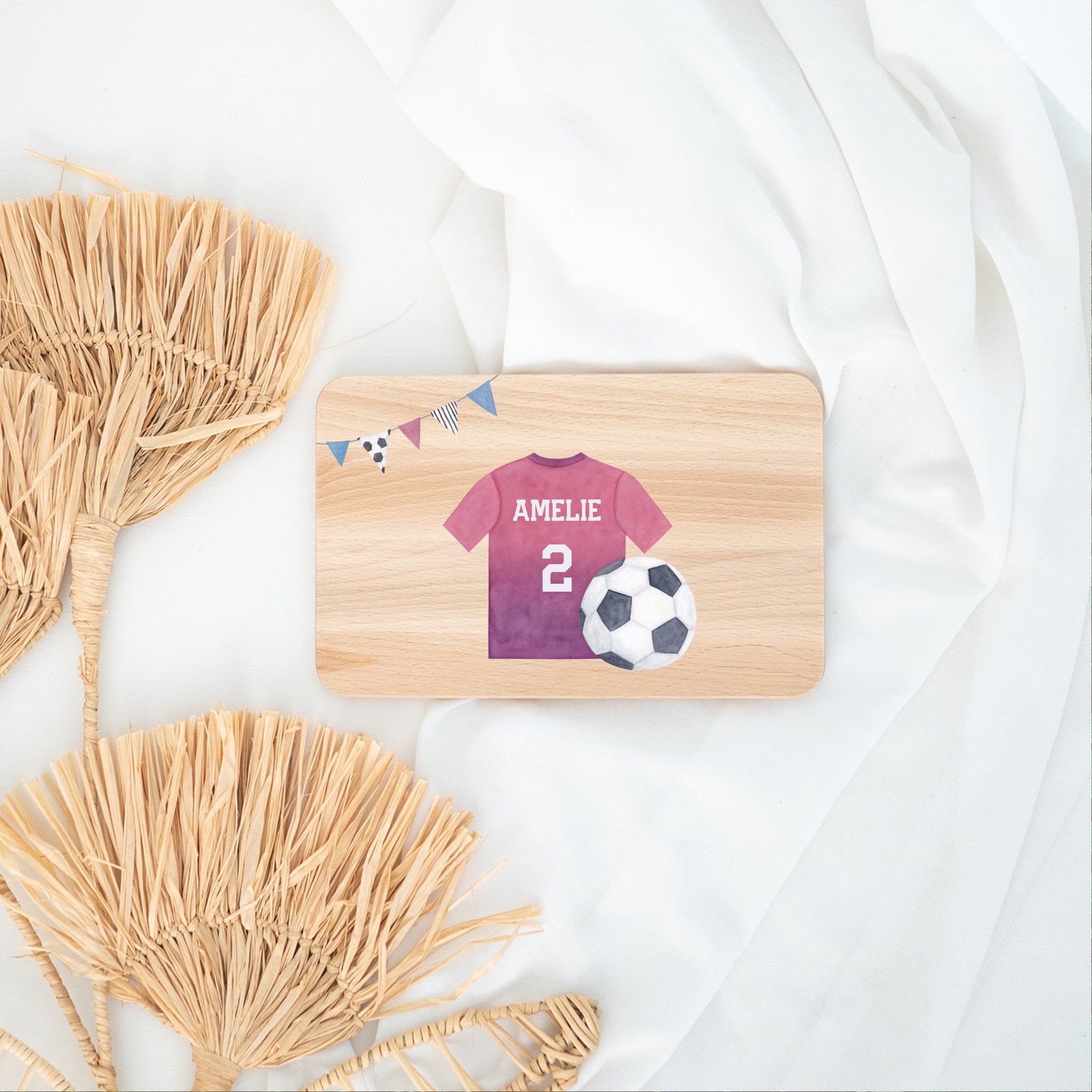Frühstücksbrettchen personalisiert - Fußball Trikot Aquarell - wunderwunsch