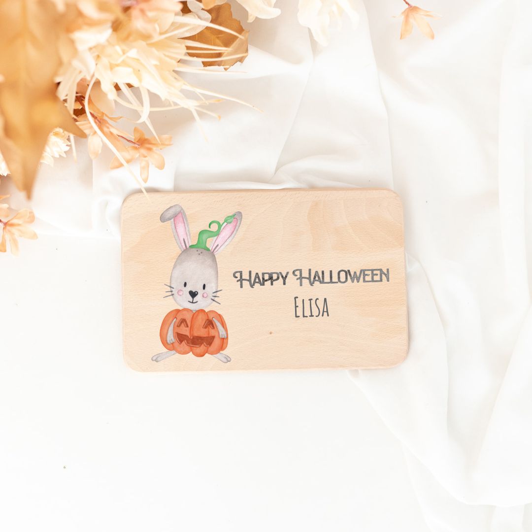 Frühstücksbrettchen personalisiert - Halloween Aquarell - wunderwunsch
