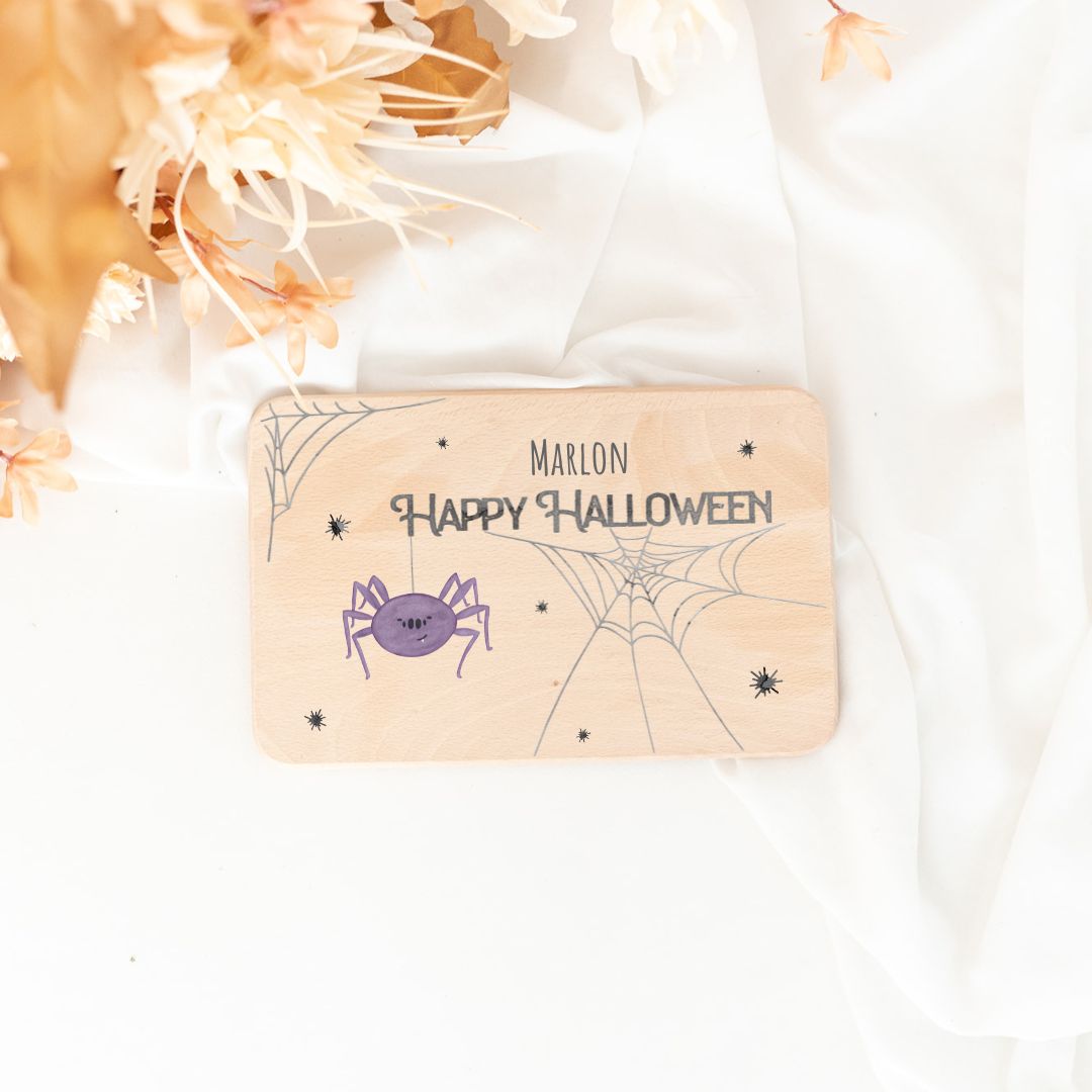 Frühstücksbrettchen personalisiert - Halloween Aquarell - wunderwunsch