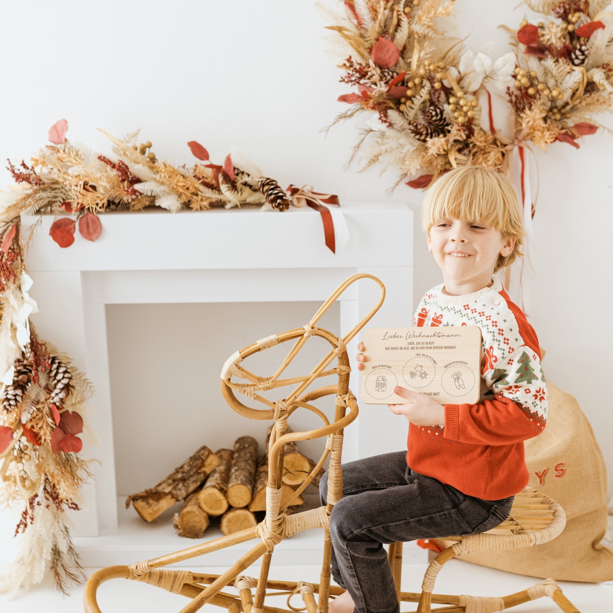 Frühstücksbrettchen Weihnachten "Milch und Kekse" personalisiert - wunderwunsch
