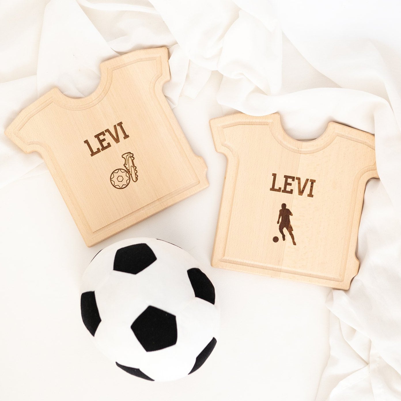 Fußballtrikot Holzbrett personalisiert - Fußballer oder Fußball - wunderwunsch