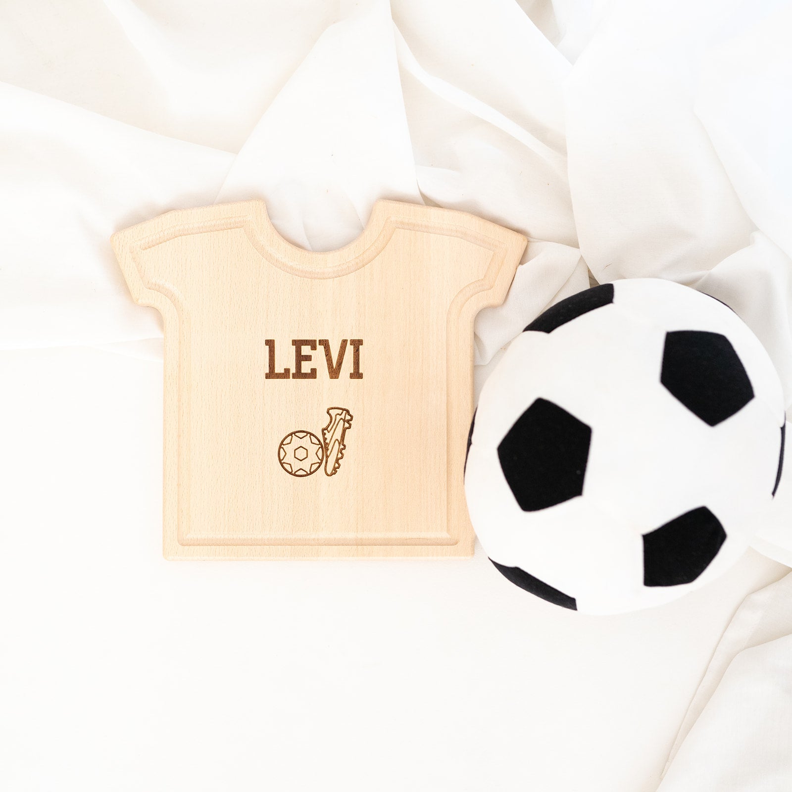 Fußballtrikot Holzbrett personalisiert - Fußballer oder Fußball - wunderwunsch