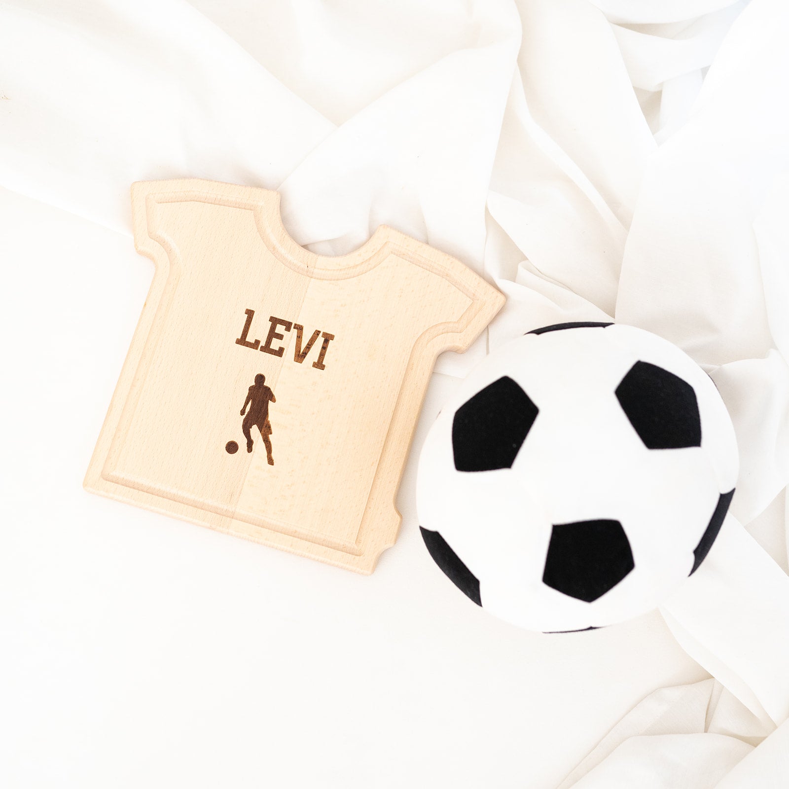 Fußballtrikot Holzbrett personalisiert - Fußballer oder Fußball - wunderwunsch