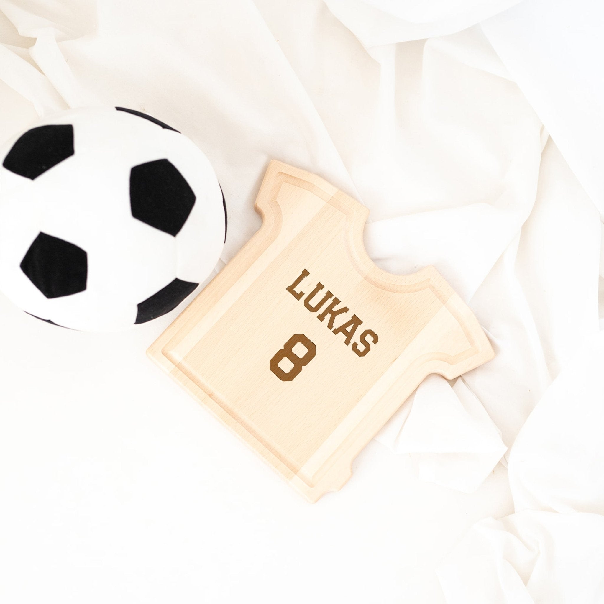 Fußballtrikot Holzbrett personalisiert - wunderwunsch