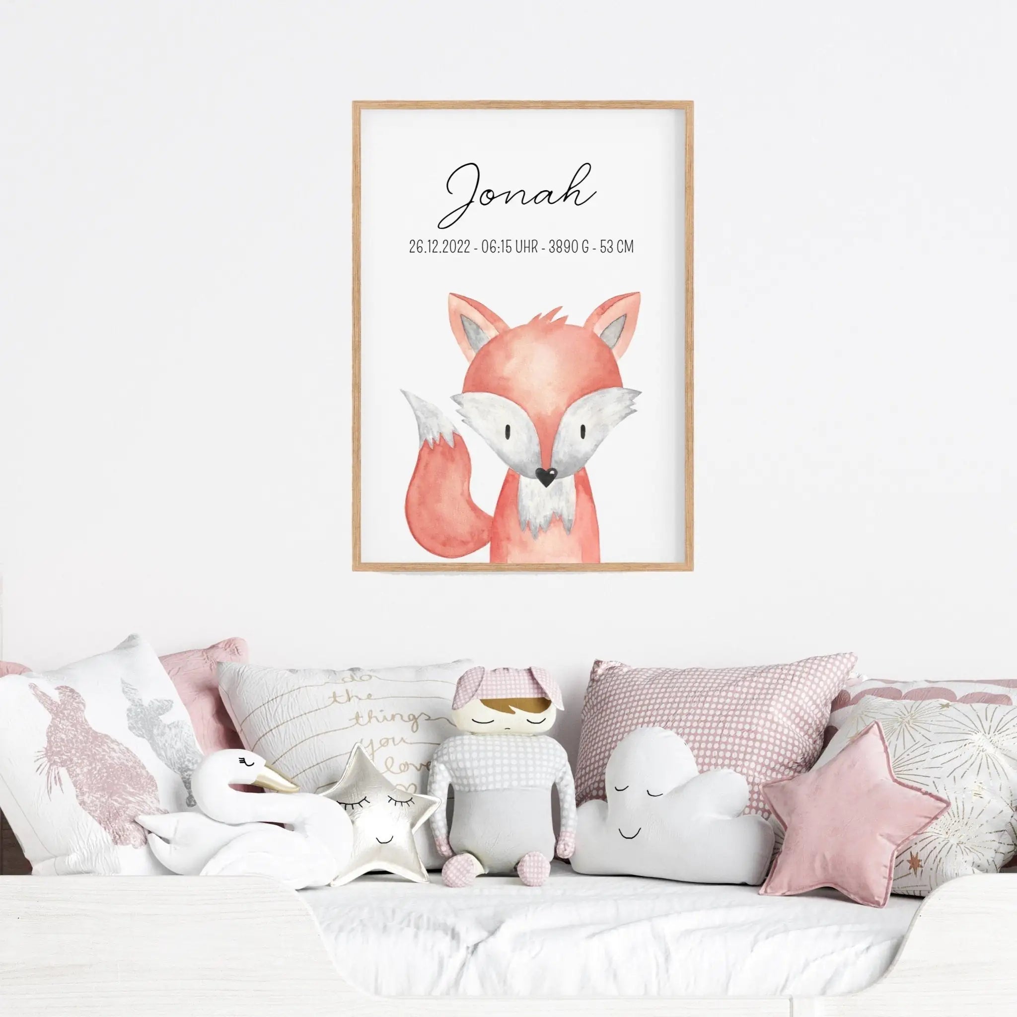 Geburtsposter – Tier Aquarell personalisiert - wunderwunsch