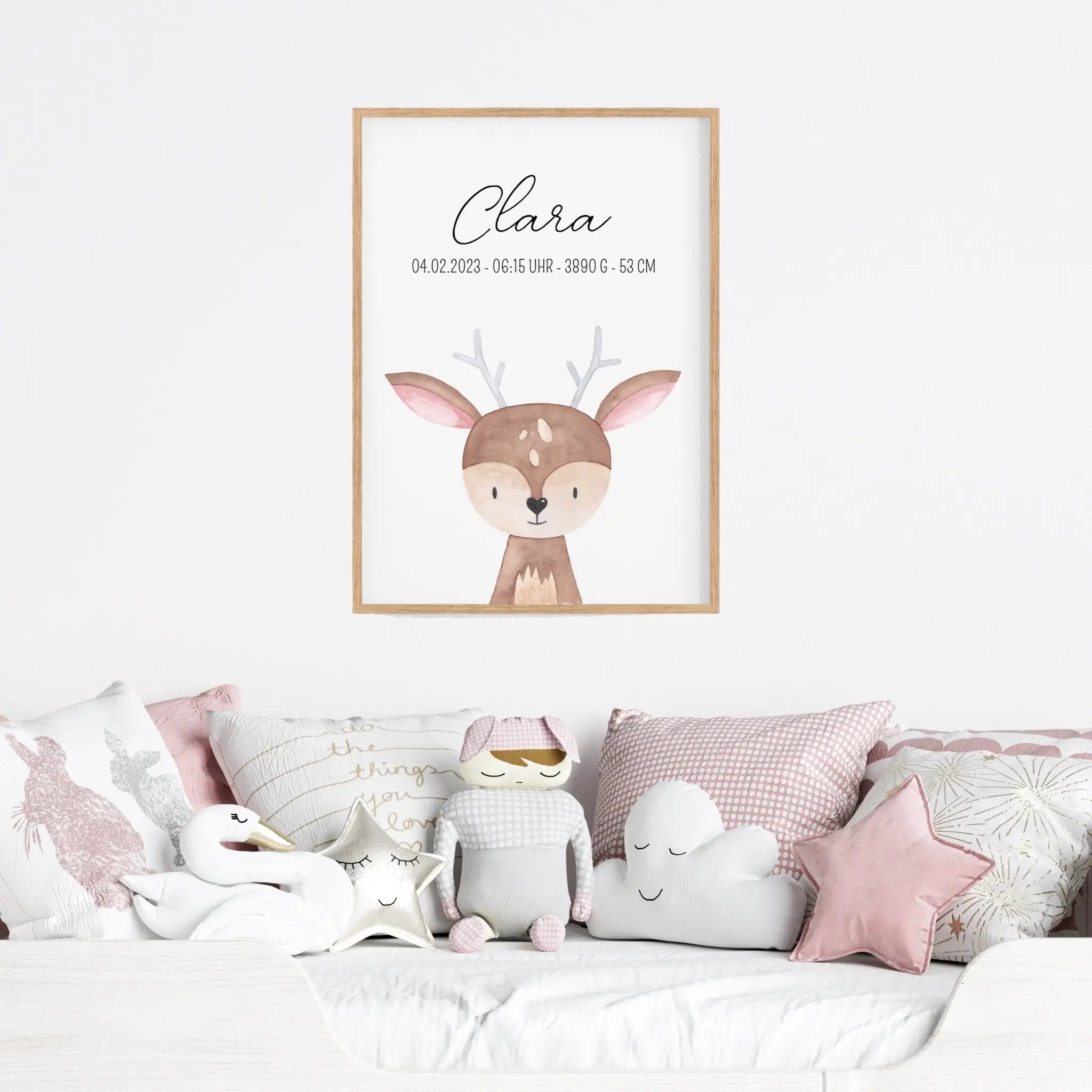 Geburtsposter – Tier Aquarell personalisiert - wunderwunsch