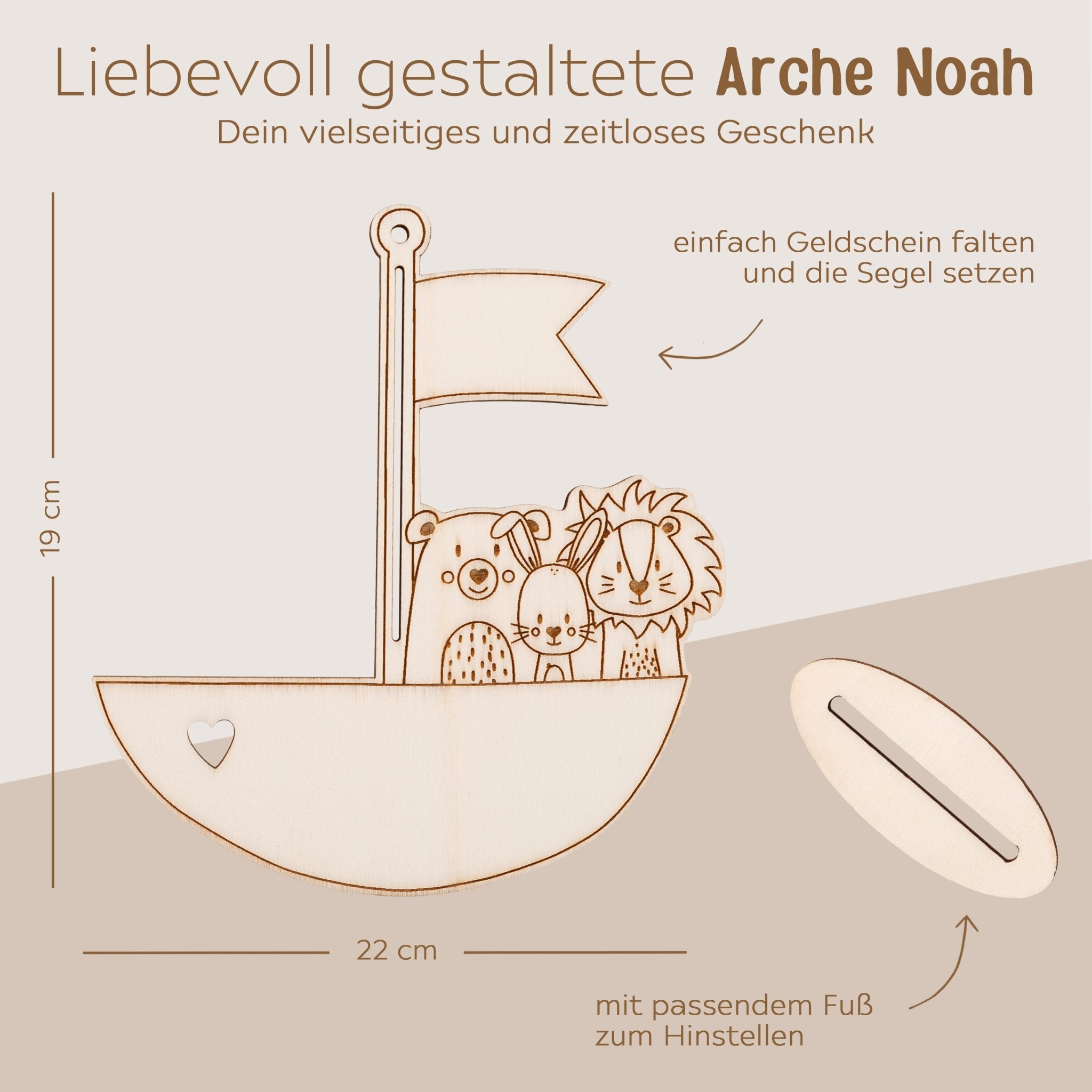 Geldgeschenk Arche Noah zur Taufe - wunderwunsch