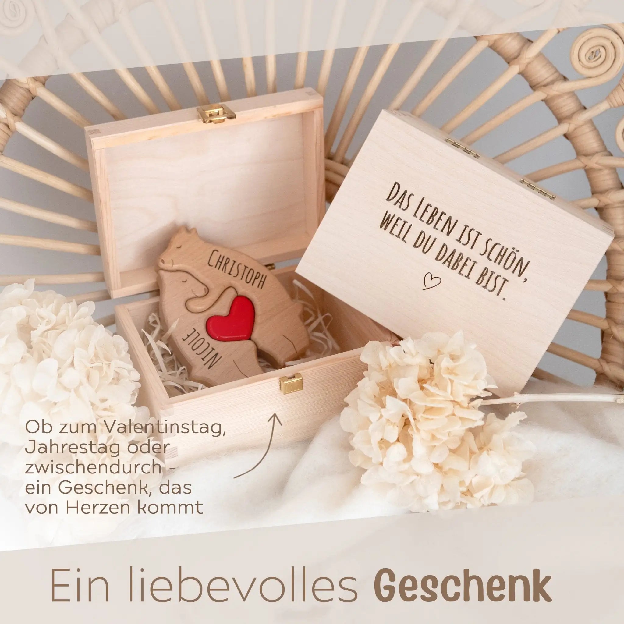 Geschenkbox Valentinstag - Bärenfamilie - wunderwunsch