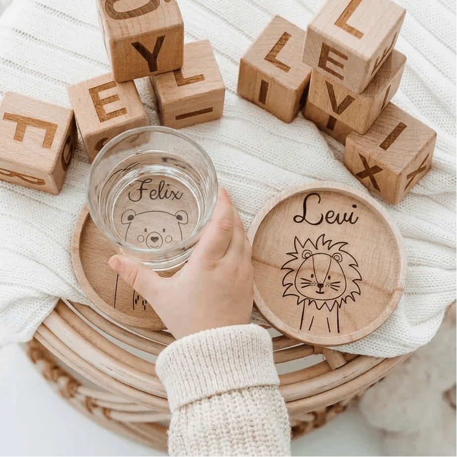 Glas Untersetzer Holz - Wunderwunsch Tiere - wunderwunsch