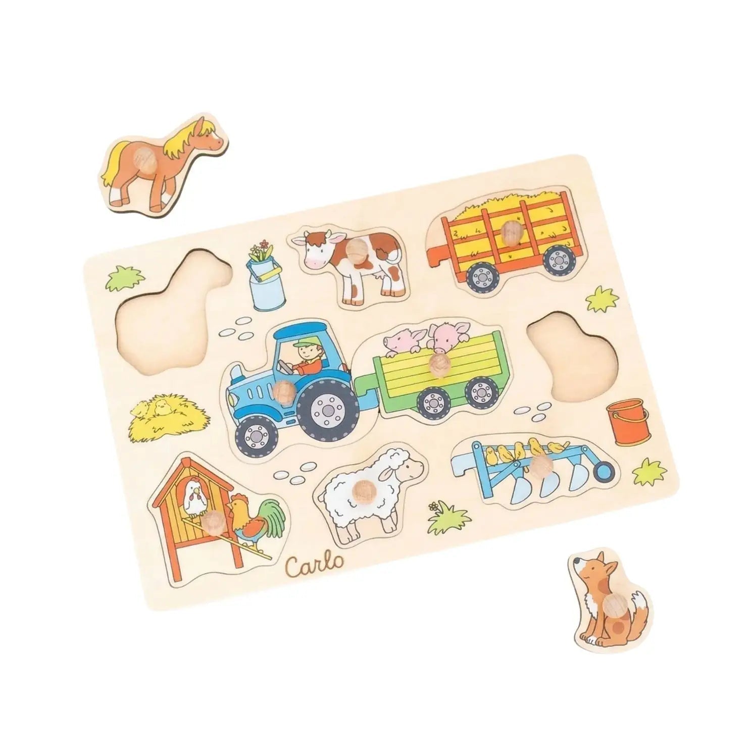 GOKI Steckpuzzle "Bauernhof" personalisierbar - wunderwunsch