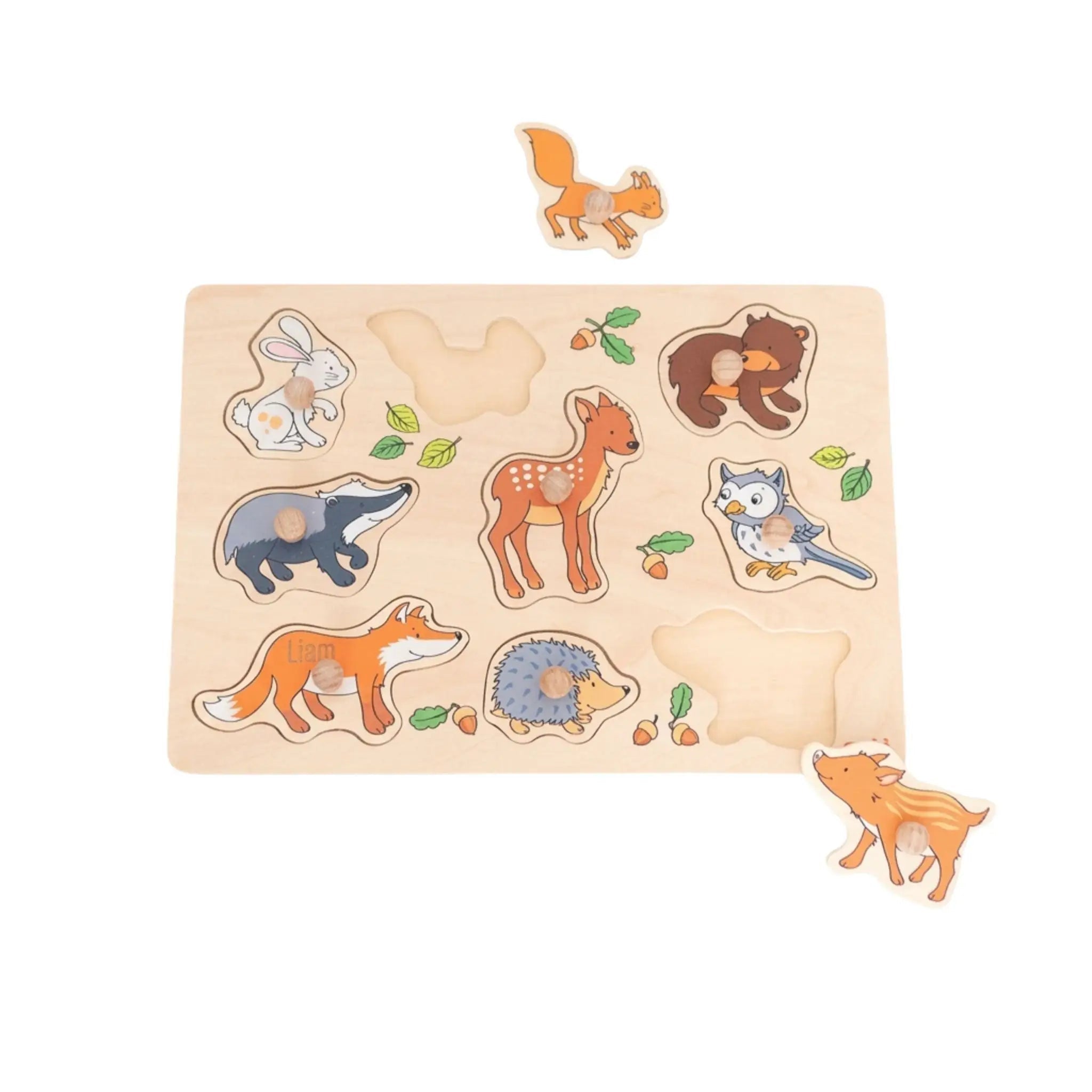 GOKI Steckpuzzle "Waldtiere" personalisierbar - wunderwunsch