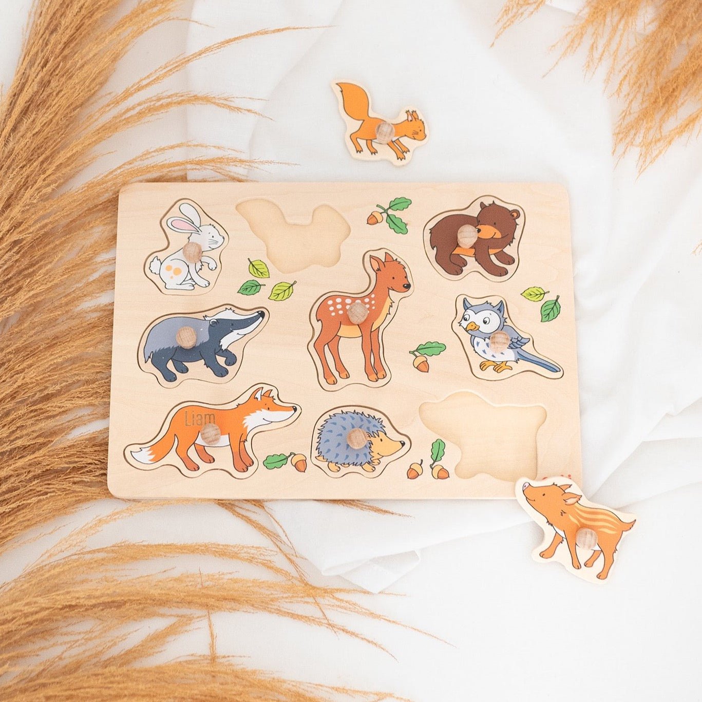 GOKI Steckpuzzle "Waldtiere" personalisiert - wunderwunsch