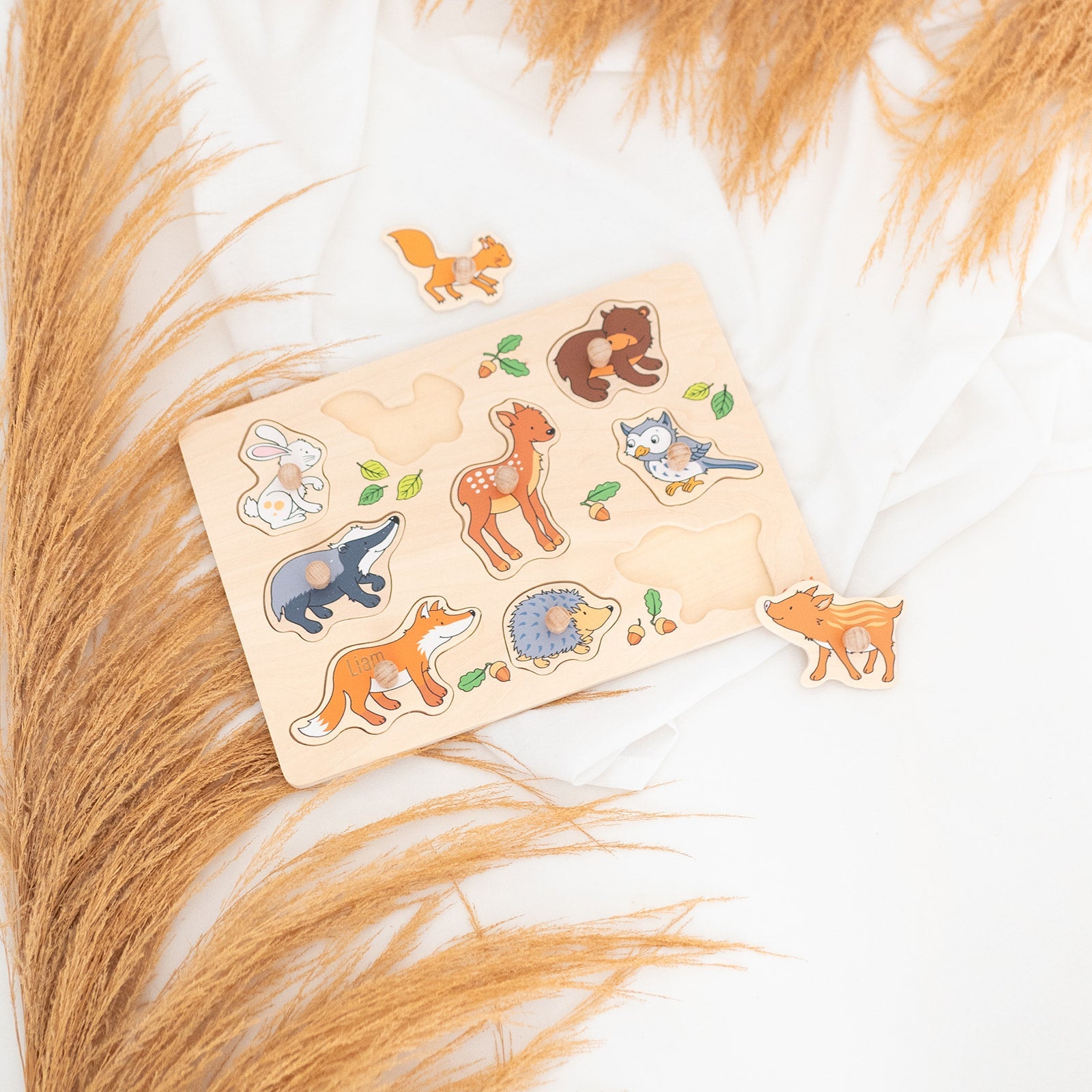 GOKI Steckpuzzle "Waldtiere" personalisiert - wunderwunsch