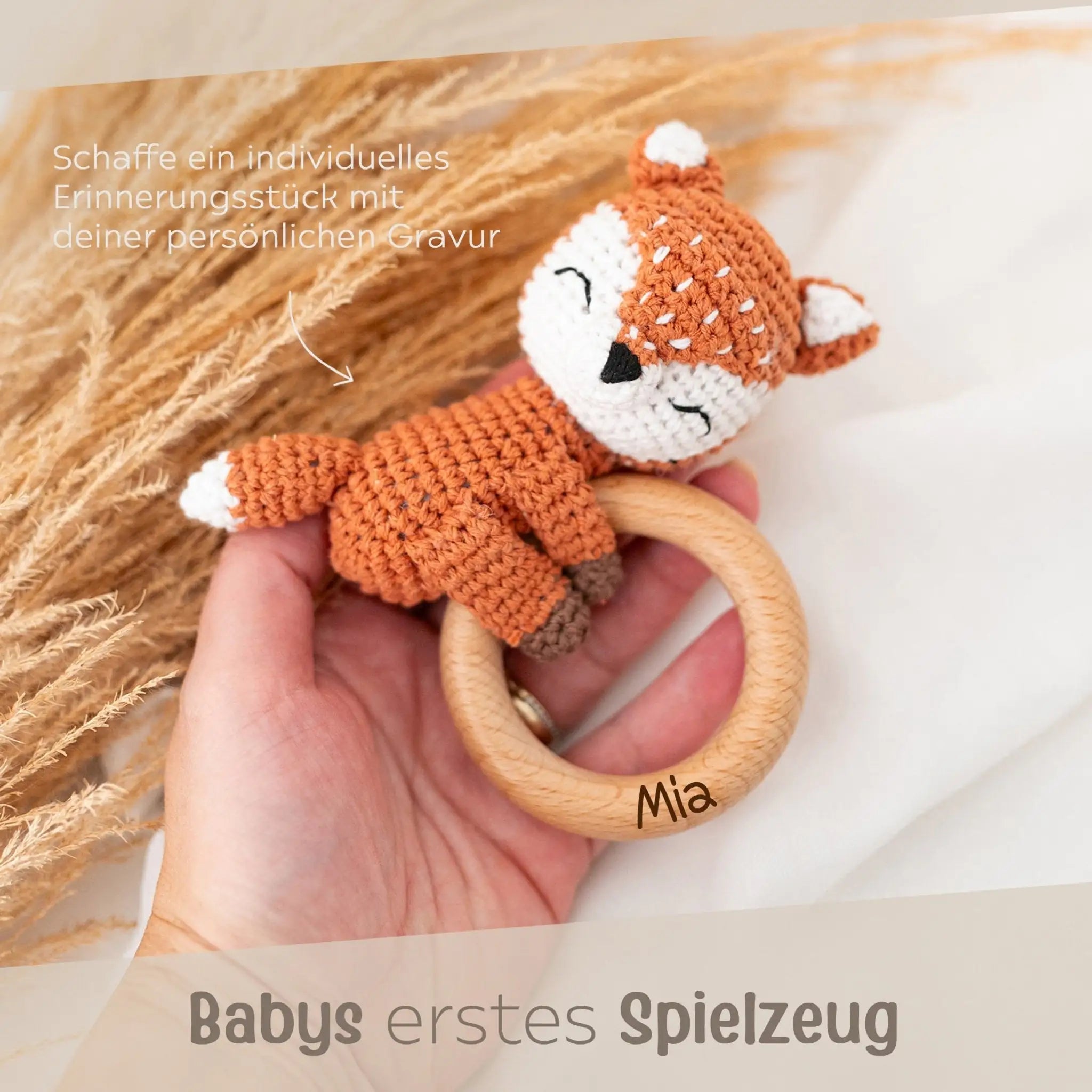 Greifling Fuchs liegend personalisiert - wunderwunsch