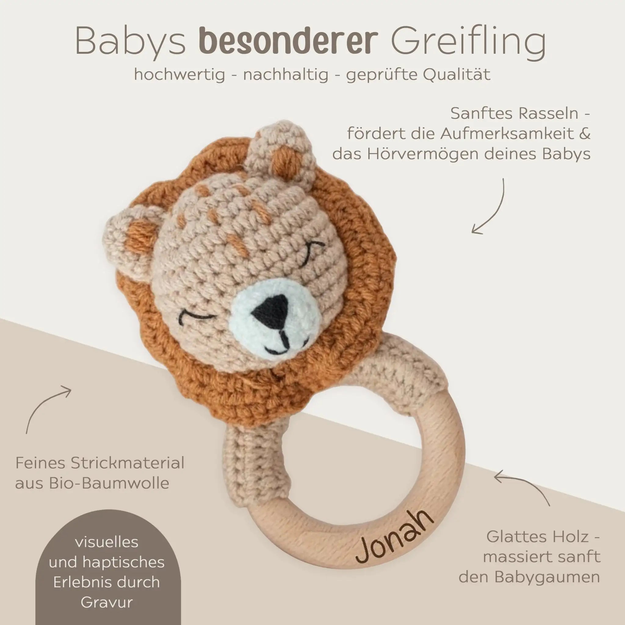 Greifling Löwe personalisiert - wunderwunsch
