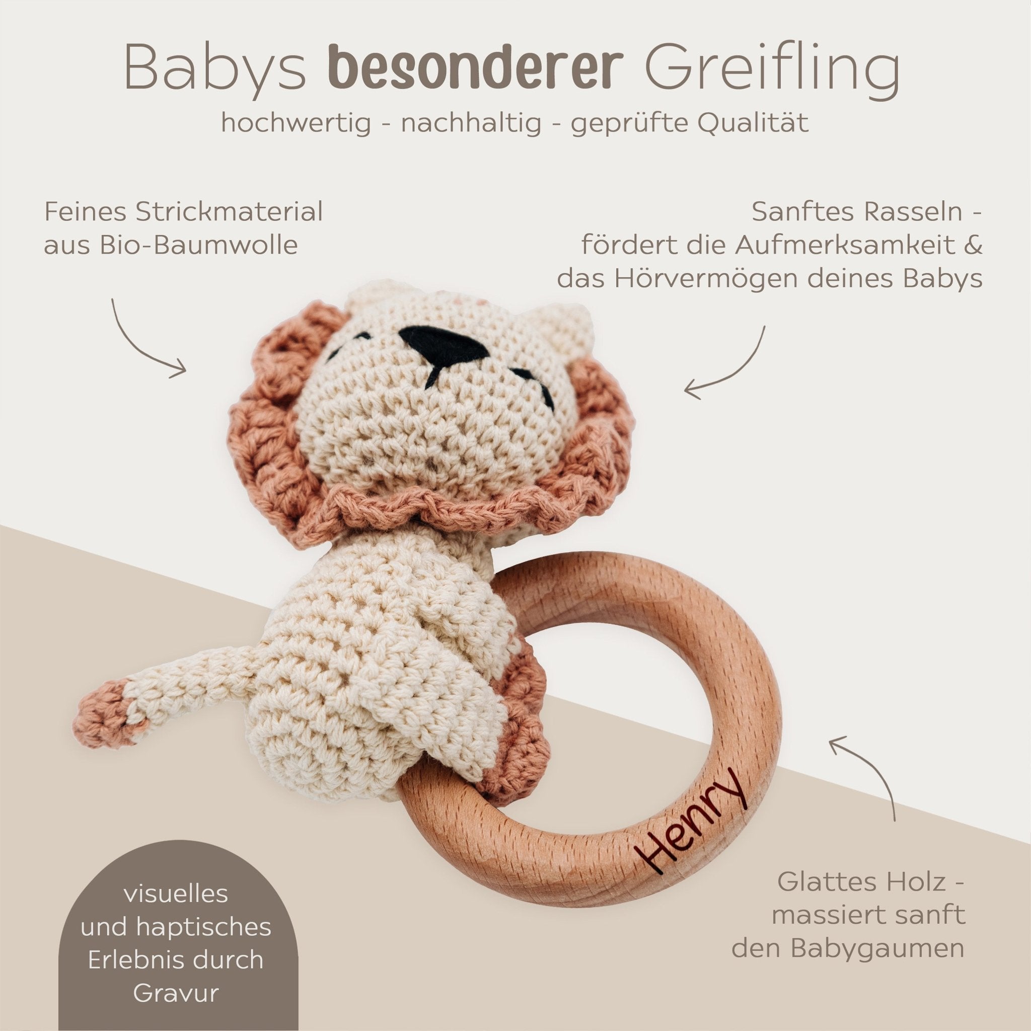 Greifling Löwe liegend personalisiert - wunderwunsch
