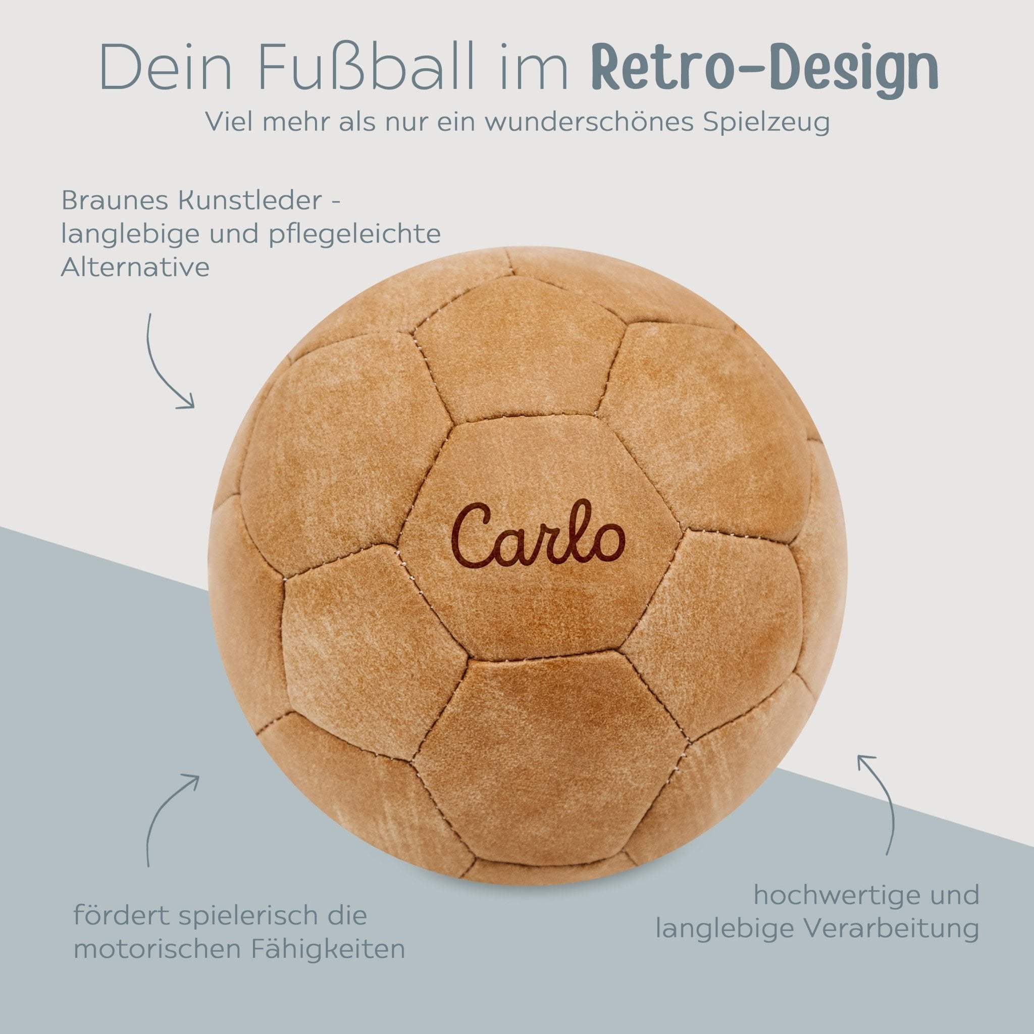 Großer Fußball Leder personalisierbar - wunderwunsch