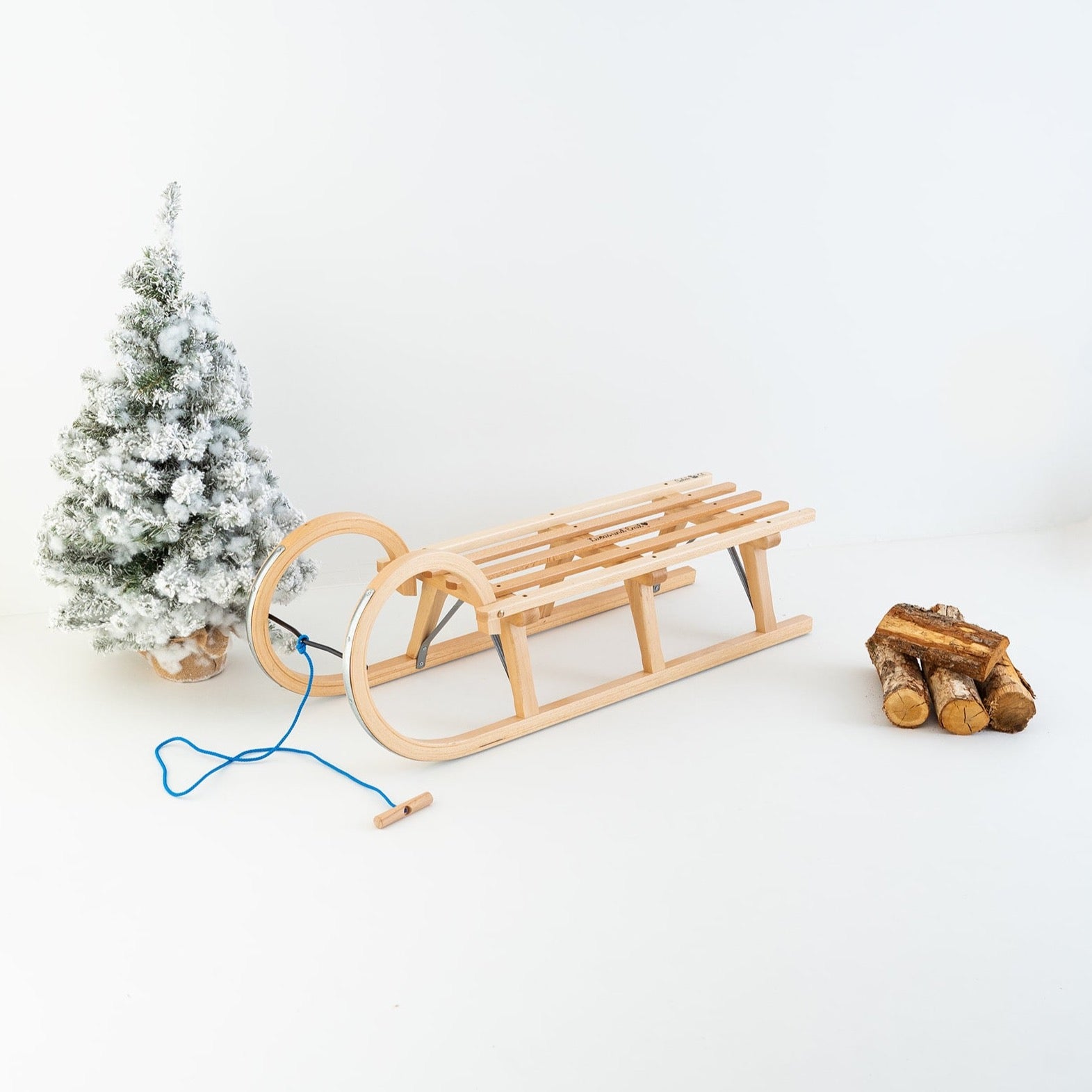 Hörnerschlitten Holz mit Lattensitz - personalisiert - wunderwunsch