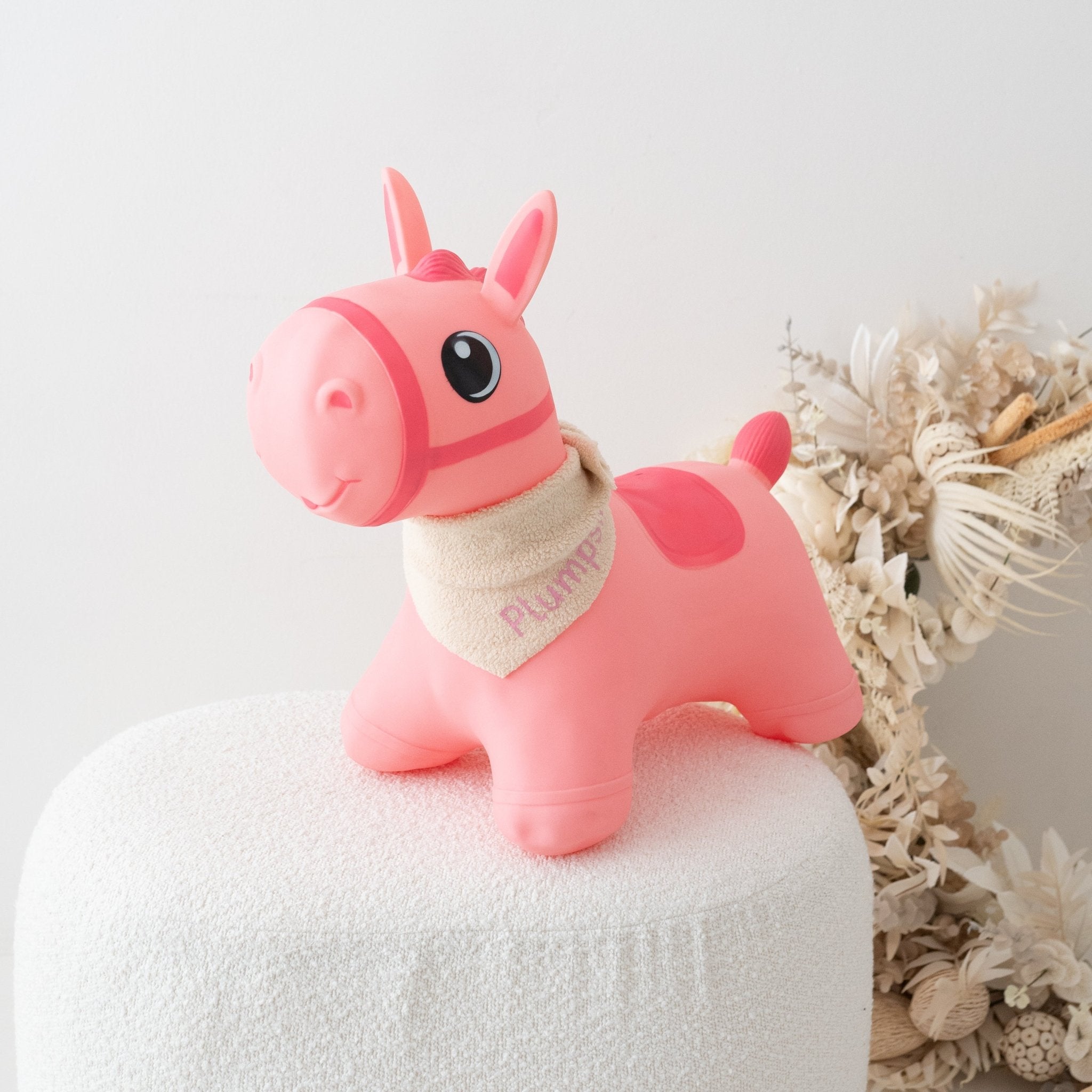 Hüpftier Pferd personalisiert - rosa und braun - wunderwunsch