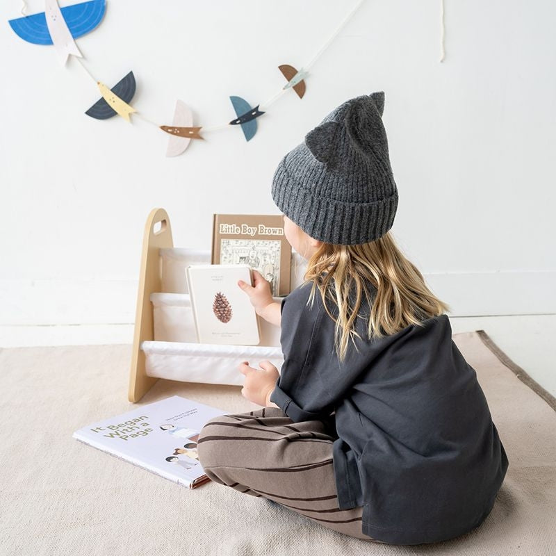 Kinderbücherregal doppelseitig creme