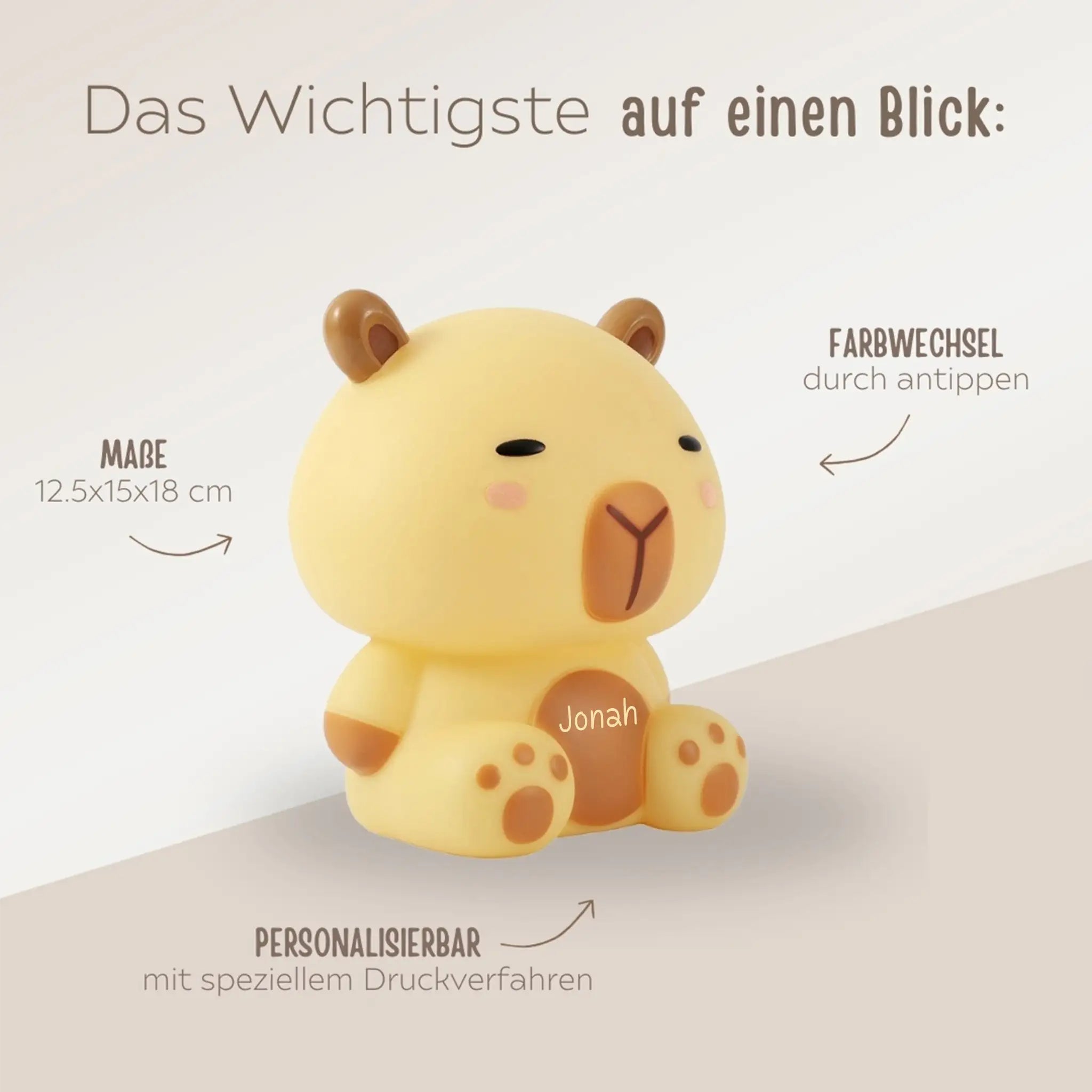 iTotal Nachtlicht Axolotl & Capybara personalisierbar - wunderwunsch
