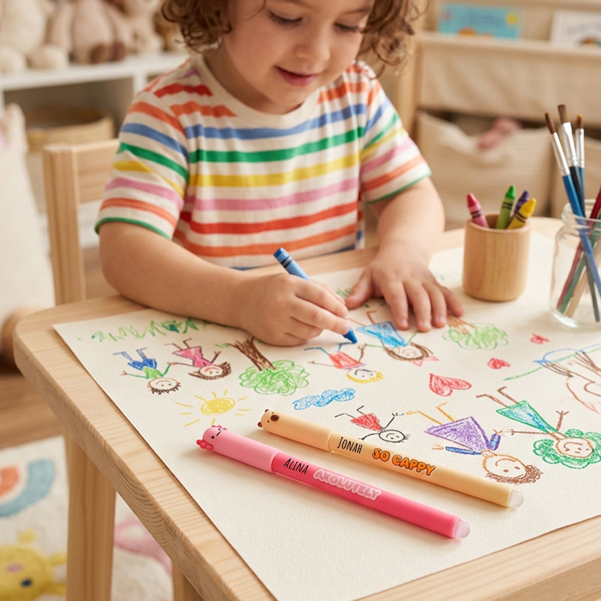 iTotal Radierbarer Stift Axolotl & Capybara personalisierbar - wunderwunsch